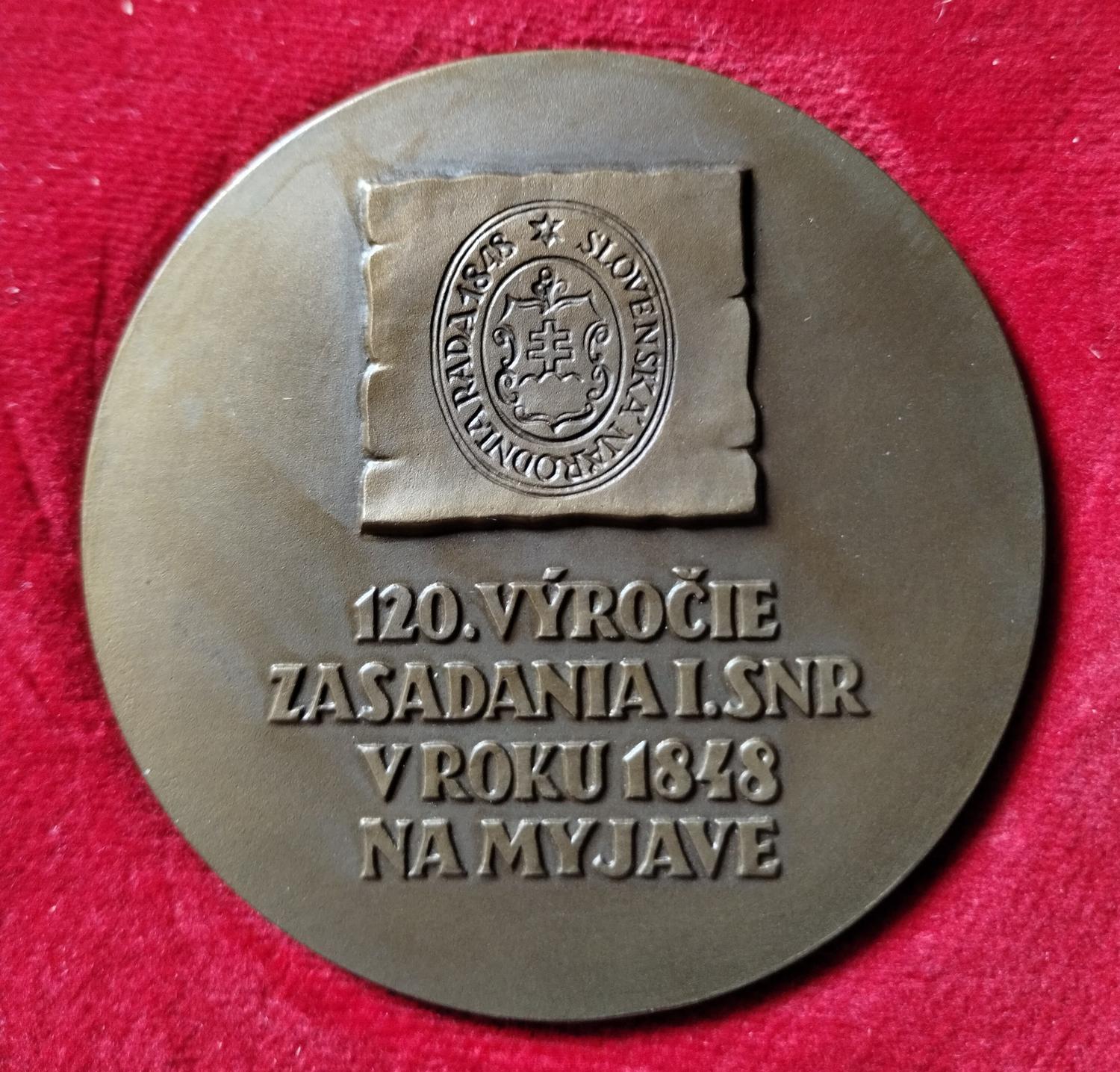Predná strana - Myjava 120 výročie zasadnutia 1.SNR 1848