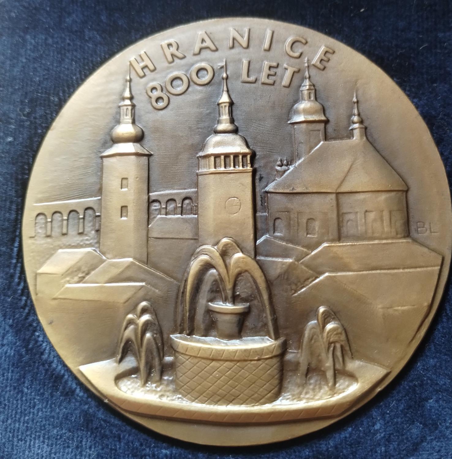 Predná strana - Mesto Hranice 800 let (reverz)