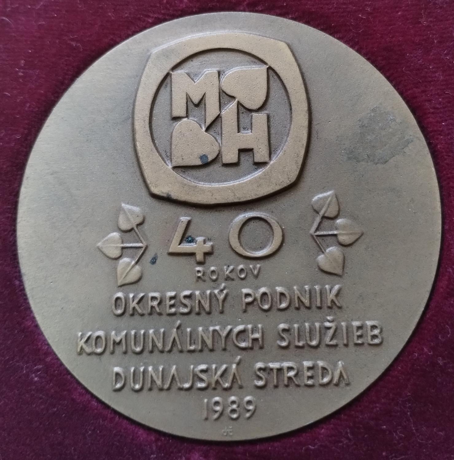 Predná strana - Komunálne služby Dunajská Streda 40 výročie