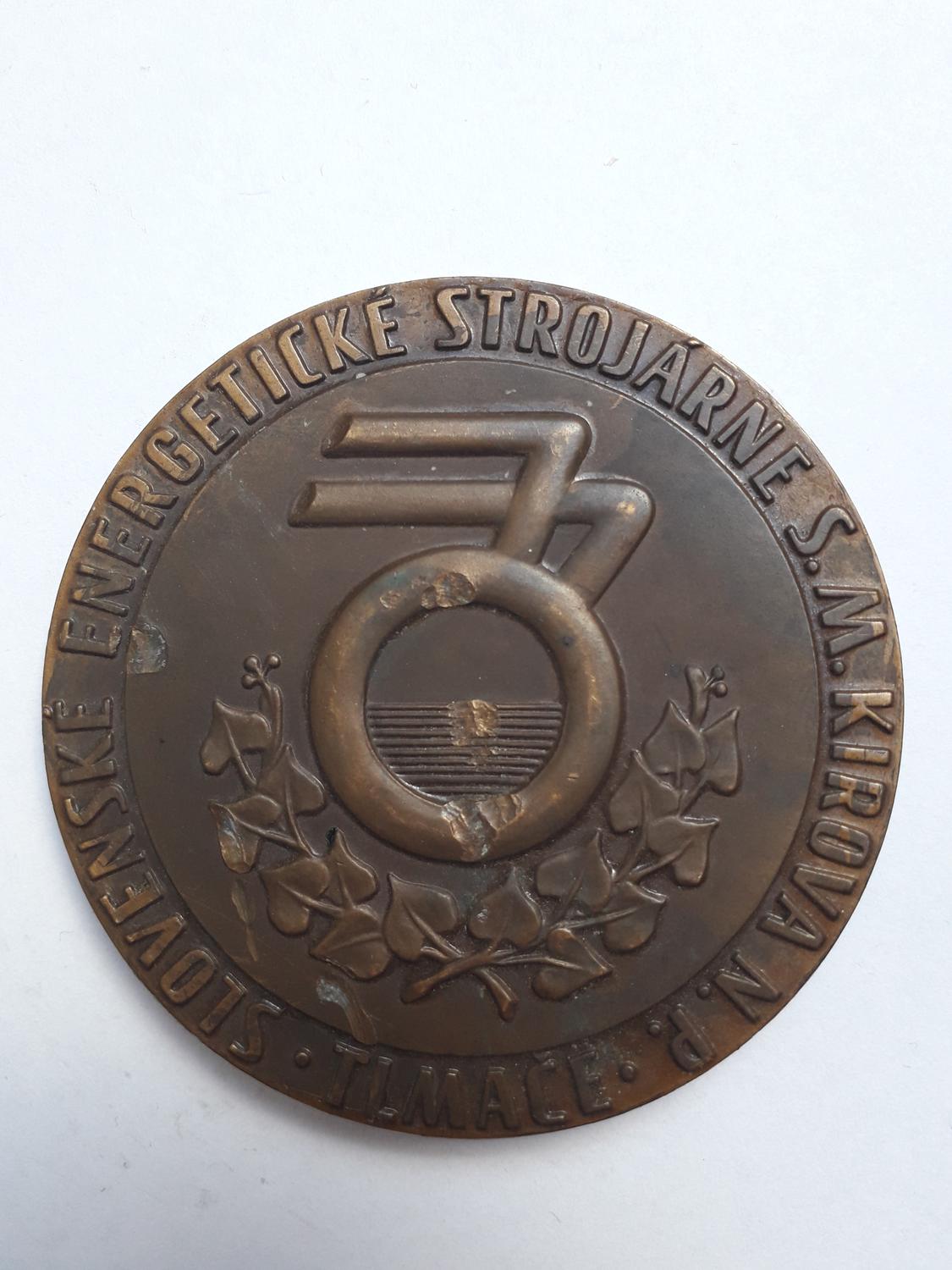 Zadná strana - SES Tlmače za záslužnú prácu